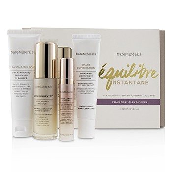 Balance To-Go Started Kit (Normal to Combination Skin): Clay Chameleon+Skinlongevity+Brilliant Future+Smart Combination